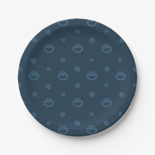 Cookie Monster en Cookies Blue Navy Pattern Papieren Bordje