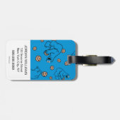 Cookie Monster en Cookies Blue Pattern Bagagelabel (Achterkant horizontaal)
