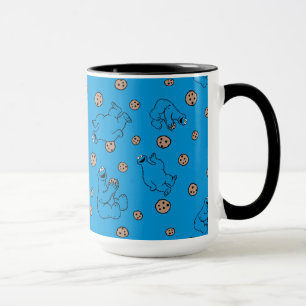 Cookie Monster en Cookies Blue Pattern Mok