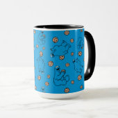 Cookie Monster en Cookies Blue Pattern Mok (Voorkant rechts)