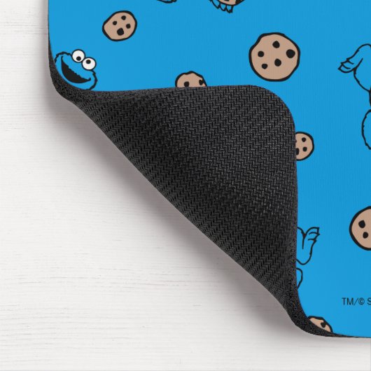 Cookie Monster en Cookies Blue Pattern Muismat (Hoek)