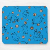 Cookie Monster en Cookies Blue Pattern Muismat (Voorkant)