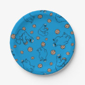 Cookie Monster en Cookies Blue Pattern Papieren Bordje (Voorkant)