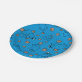 Cookie Monster en Cookies Blue Pattern Papieren Bordje (Gekanteld)