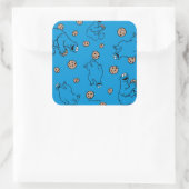Cookie Monster en Cookies Blue Pattern Vierkante Sticker (Tas)