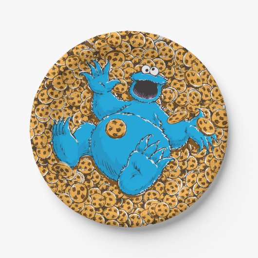 Cookie Monster en Cookies Papieren Bordje (Voorkant)