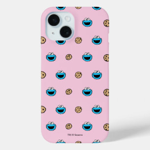 Cookie Monster en Cookies Roze Patroon iPhone 15 Case