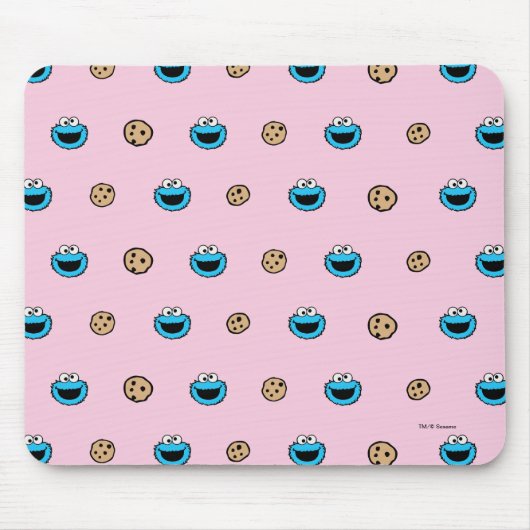 Cookie Monster en Cookies Roze Patroon Muismat (Voorkant)