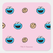 Cookie Monster en Cookies Roze Patroon Vierkante Sticker (Voorkant)
