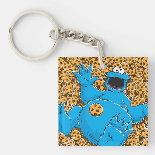  Cookie Monster en Cookies Sleutelhanger (Voorkant)