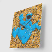  Cookie Monster en Cookies Vierkante Klok (Hoek)