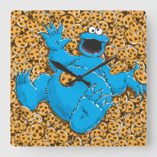  Cookie Monster en Cookies Vierkante Klok