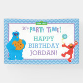 Cookie Monster en Elmo Birthday Spandoek (Horizontaal)