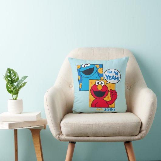 Cookie Monster en Elmo | Ha Ha ha Ja Kussen (Stoel)