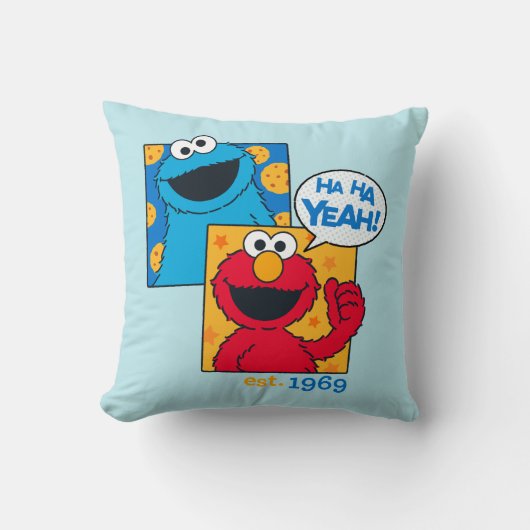 Cookie Monster en Elmo | Ha Ha ha Ja Kussen (Voorkant)