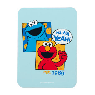 Cookie Monster en Elmo   Ha Ha ha Ja Magneet