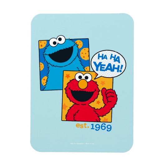 Cookie Monster en Elmo | Ha Ha ha Ja Magneet (Verticaal)
