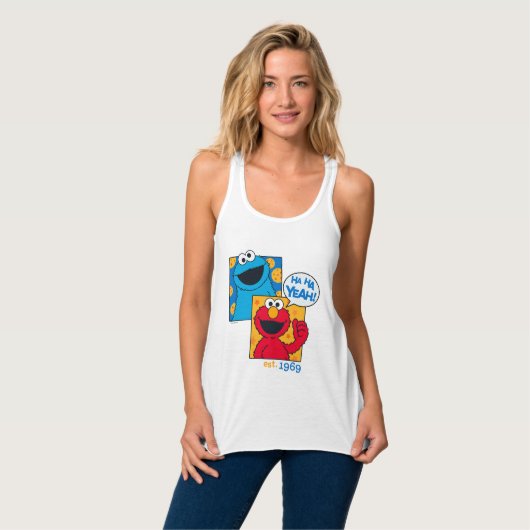 Cookie Monster en Elmo | Ha Ha ha Ja Tanktop (Volledige Voorkant)