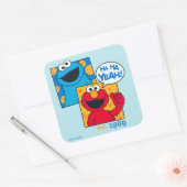 Cookie Monster en Elmo | Ha Ha ha Ja Vierkante Sticker (Envelop)