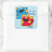 Cookie Monster en Elmo | Ha Ha ha Ja Vierkante Sticker (Tas)