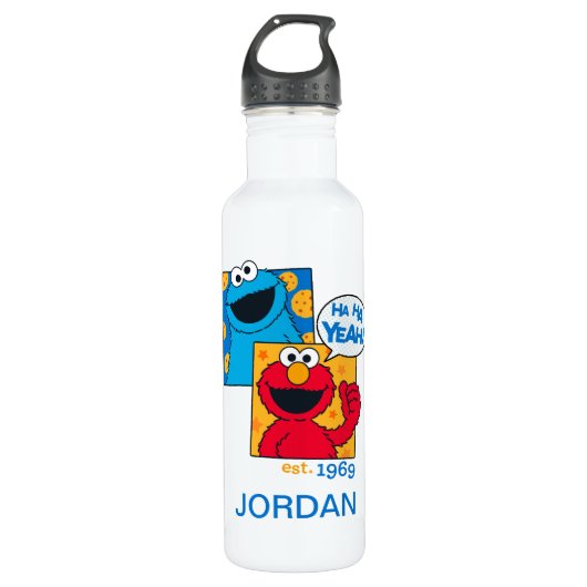 Cookie Monster en Elmo | Ha Ha ha Ja Waterfles (Voorkant)