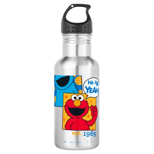 Cookie Monster en Elmo | Ha Ha ha Ja Waterfles (Voorkant)