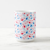 Cookie Monster en Elmo | Rood- en blauw patroon Koffiemok (Center)