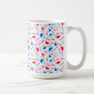 Cookie Monster en Elmo   Rood- en blauw patroon Koffiemok