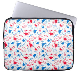 Cookie Monster en Elmo   Rood- en blauw patroon Laptop Sleeve