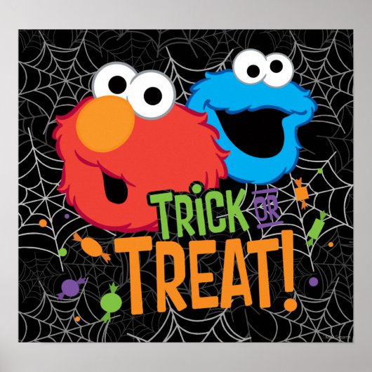 Cookie Monster en Elmo - Snoep of een Streek Poster (Voorkant)