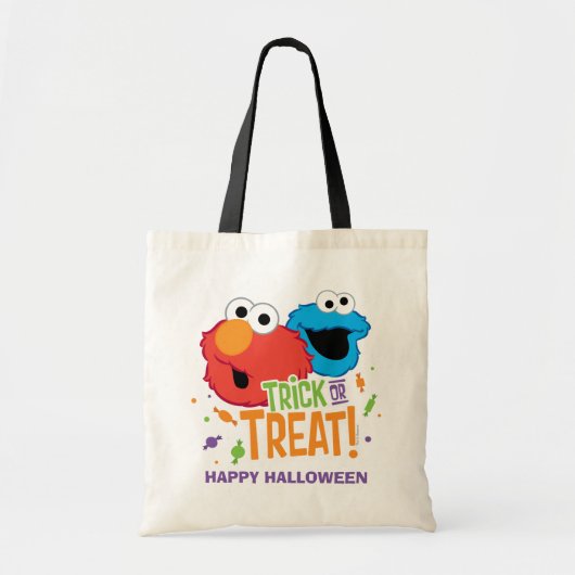 Cookie Monster en Elmo - Trick or treat Tote Bag (Voorkant)