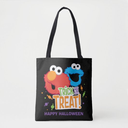 Cookie Monster en Elmo - Trick or treat Tote Bag (Voorkant)