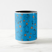 Cookie Monster en koekjes Blauw Patroon Mok (Midden)