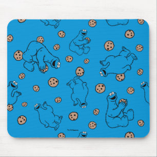 Cookie Monster en koekjes Blauw Patroon Muismat