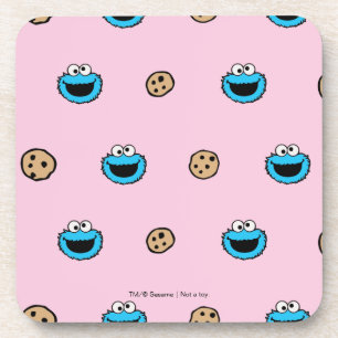 Cookie Monster en koekjes roze patroon Drankjes Onderzetter
