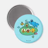 Cookie Monster en Sesame Pals Submarine Magneet (Voorkant / Achterkant)