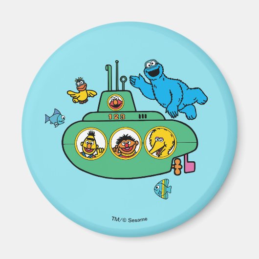 Cookie Monster en Sesame Pals Submarine Magneet (Voorkant)