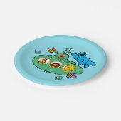 Cookie Monster en Sesame Pals Submarine Papieren Bordje (Gekanteld)