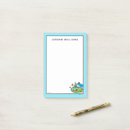 Cookie Monster en Sesame Pals Submarine Post-it® Notes (Op bureau)