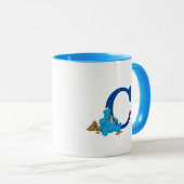 Cookie Monster Eten Cookies Monogram C Mok (Voorkant rechts)