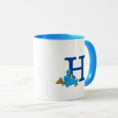Cookie Monster Eten Cookies Monogram H Mok (Voorkant rechts)