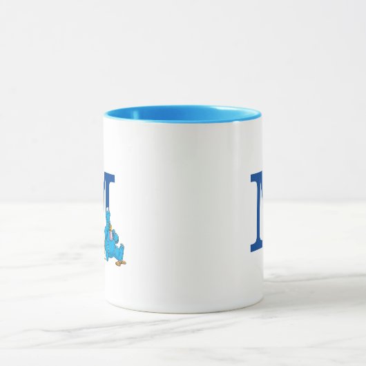 Cookie Monster Eten Cookies Monogram M Mok (Midden)