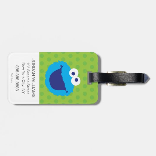 Cookie Monster Face 2 Bagagelabel (Achterkant horizontaal)