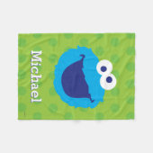 Cookie Monster Face | Jouw namen toevoegen Fleece Deken (Voorkant (Horizontaal))