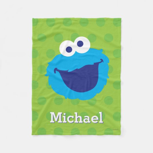 Cookie Monster Face | Jouw namen toevoegen Fleece Deken (Voorkant)