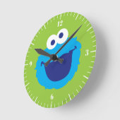 Cookie Monster Face Ronde Klok (Hoek)