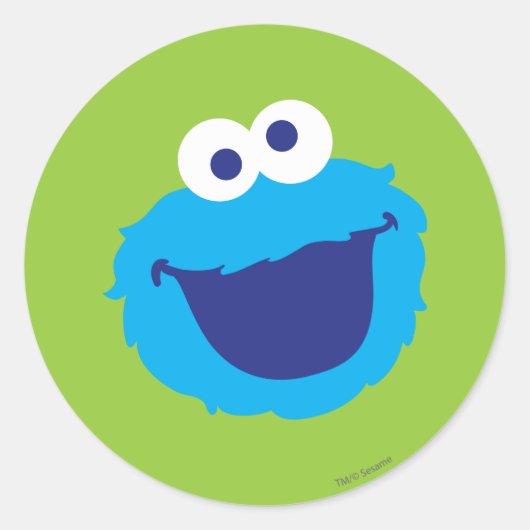Cookie Monster Face Ronde Sticker (Voorkant)