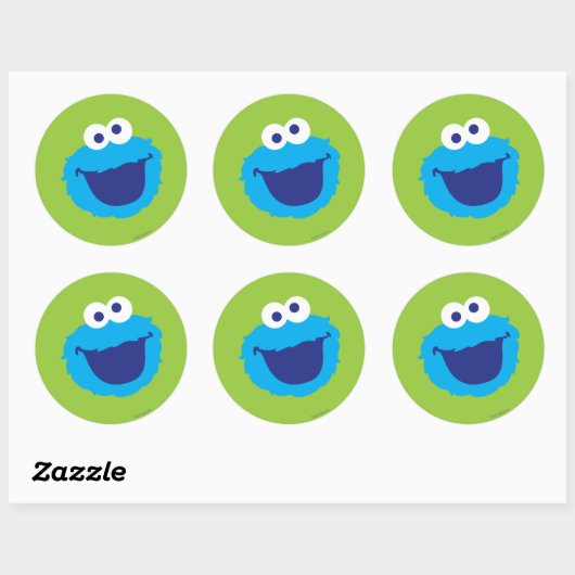 Cookie Monster Face Ronde Sticker (Vel)