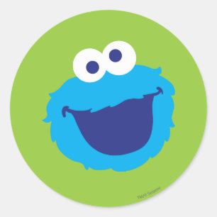 Cookie Monster Face Ronde Sticker