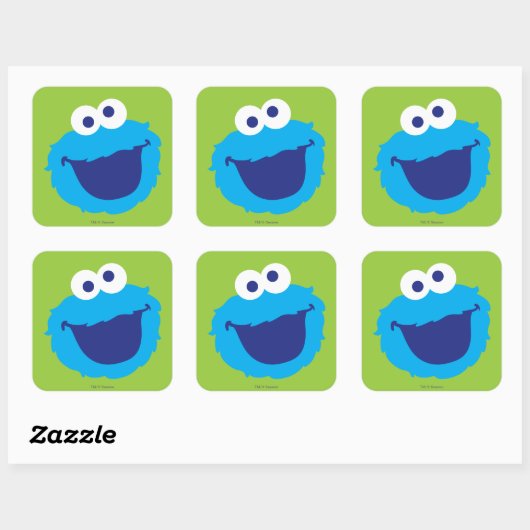 Cookie Monster Face Vierkante Sticker (Vel)